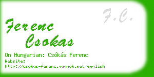 ferenc csokas business card